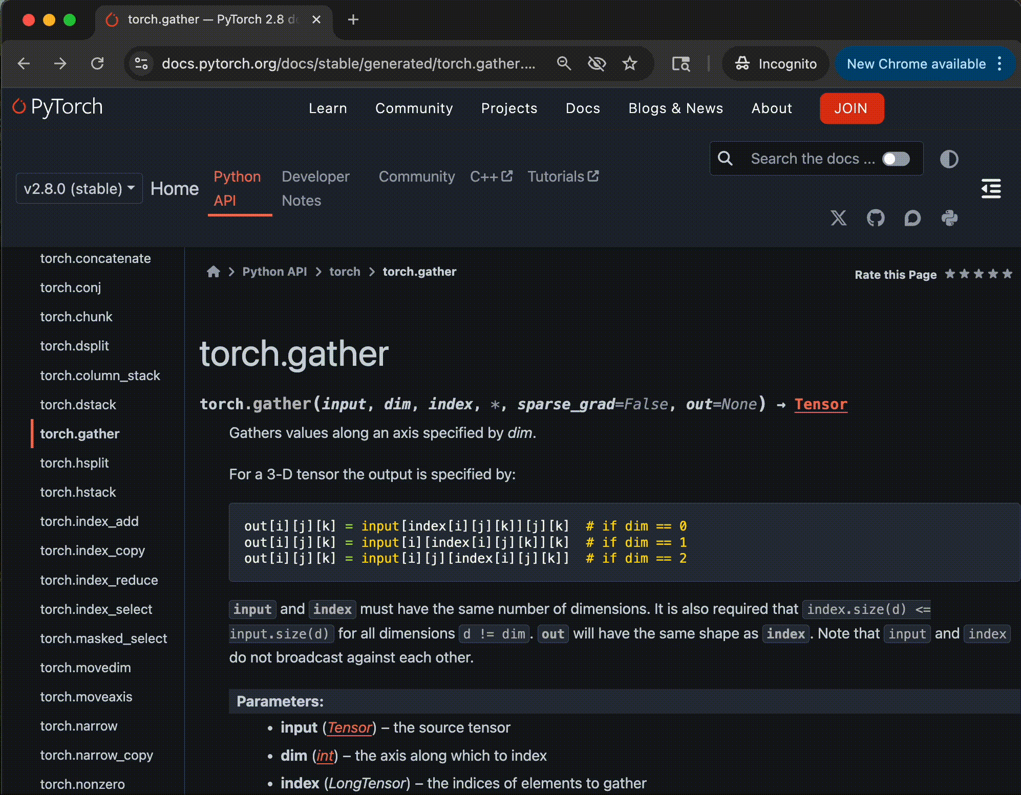 an animated GIF showing how changing the URL of a PyTorch documentation page goes directly to the corresponding WhyTorch page.